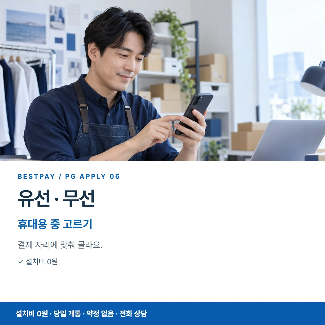 PG신청 · 유선 · 무선 휴대용 중 고르기 카드뉴스 6